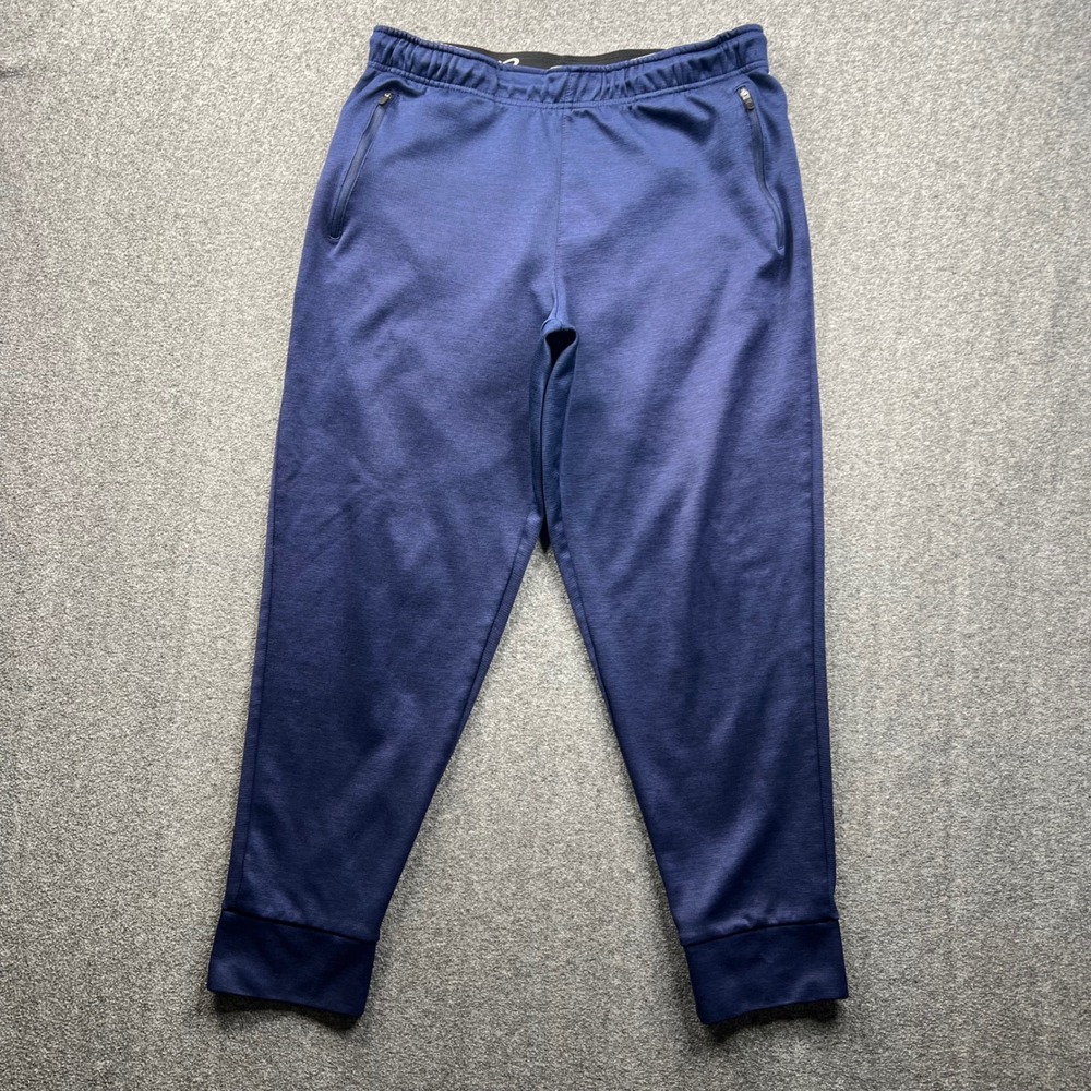 Eddie Bauer Joggers Mens M Blue Fleece Lined Zipper Pocket Active Sweatpants